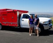Dave and Colleen Weltz picking up their new American Caddy Vac in Lewiston, Idaho